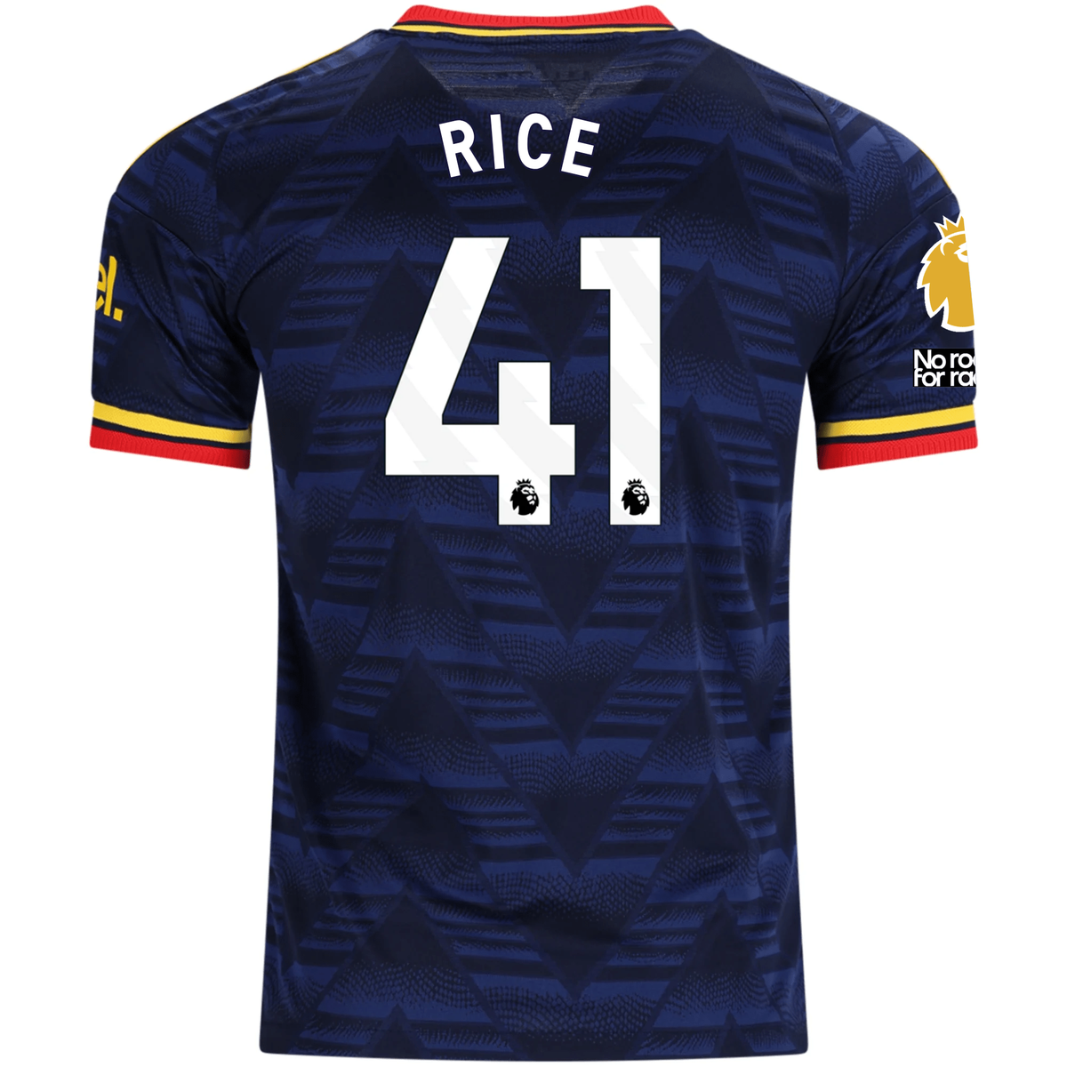 adidas Mens Arsenal Authentic Declan Rice Away Jersey w/ Premier League Patches 26/27 (Navy/Yellow)