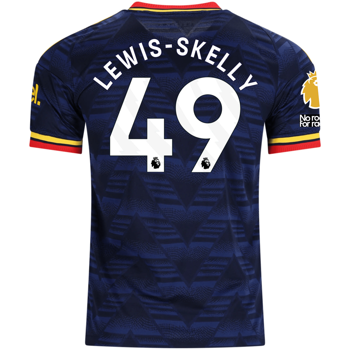 adidas Mens Arsenal Authentic Myles Lewis-Skelly Away Jersey w/ Premier League Patches 26/27 (Navy/Yellow)