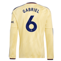 adidas Mens Arsenal Gabriel Magalhães Long Sleeve Third Jersey w/ EPL + No Room For Racism Patches 26/27 (Yellow)