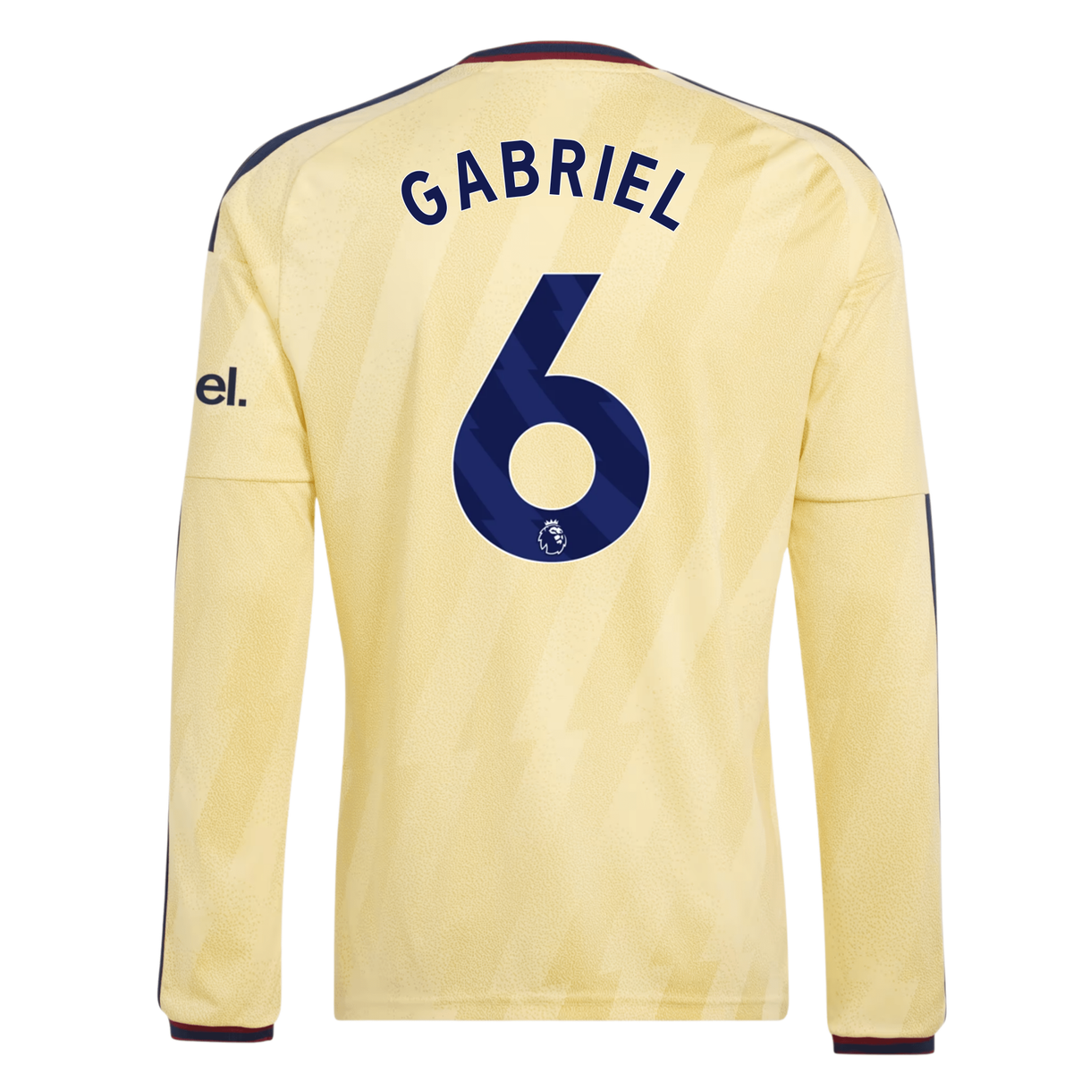 adidas Mens Arsenal Gabriel Magalhães Long Sleeve Third Jersey w/ EPL + No Room For Racism Patches 26/27 (Yellow)