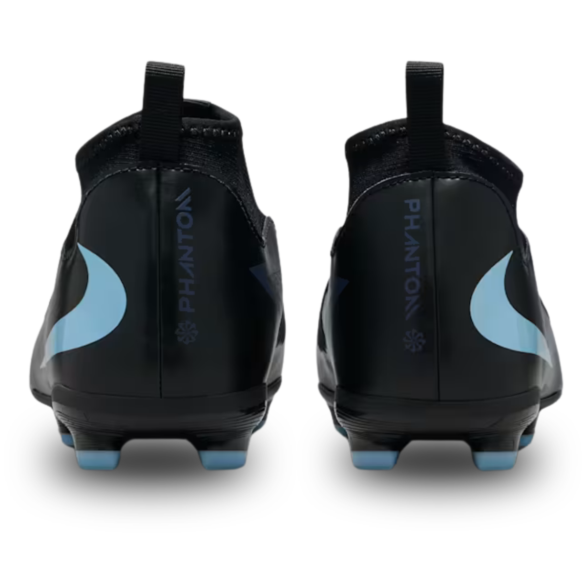 Nike Jr Phantom 6 High Academy FG/MG Soccer Cleats (Black/Ice Blue)