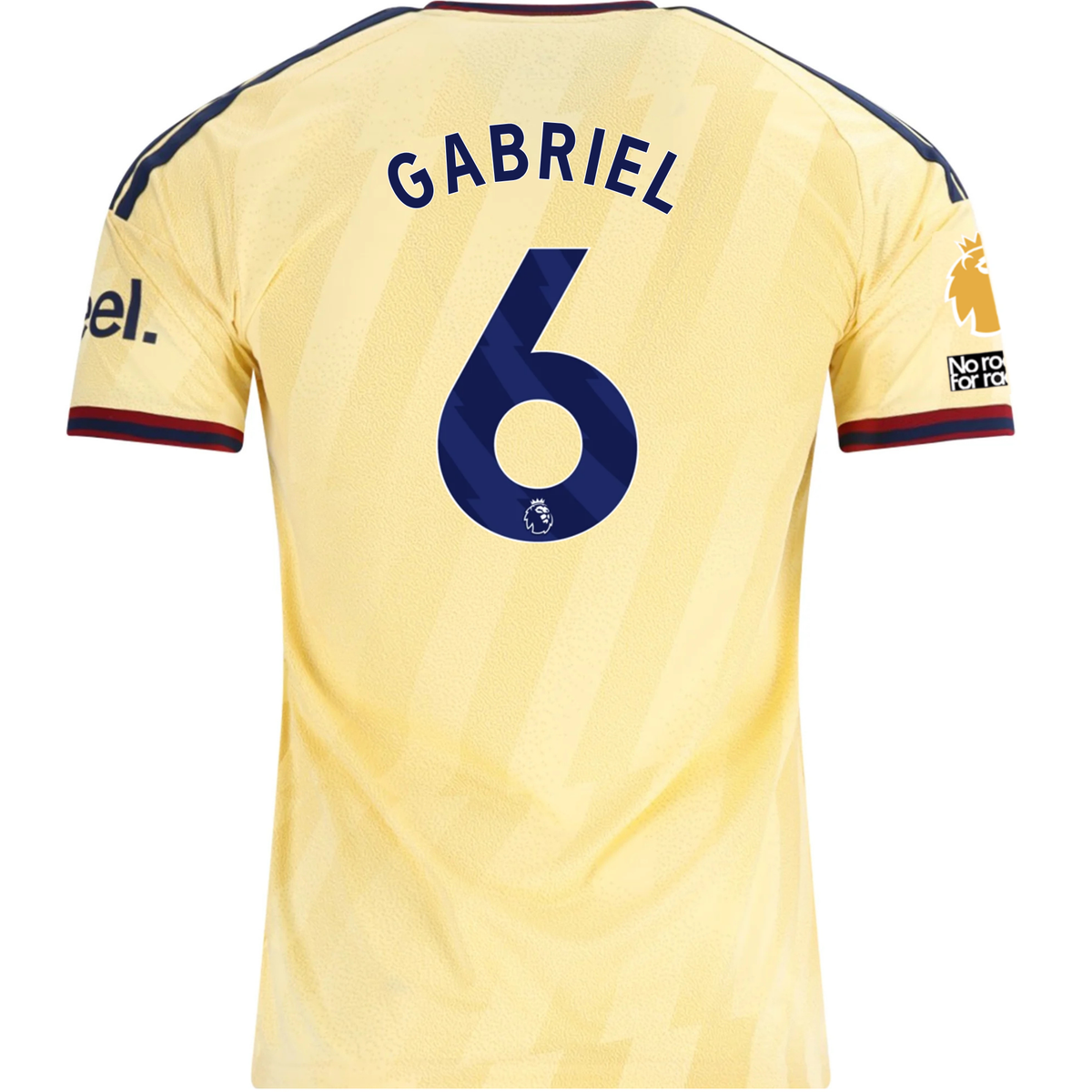 adidas Men's Arsenal FC Gabriel Magalhães Third Jersey w/ EPL + No Room For Racism Patches 26/27 (Yellow)