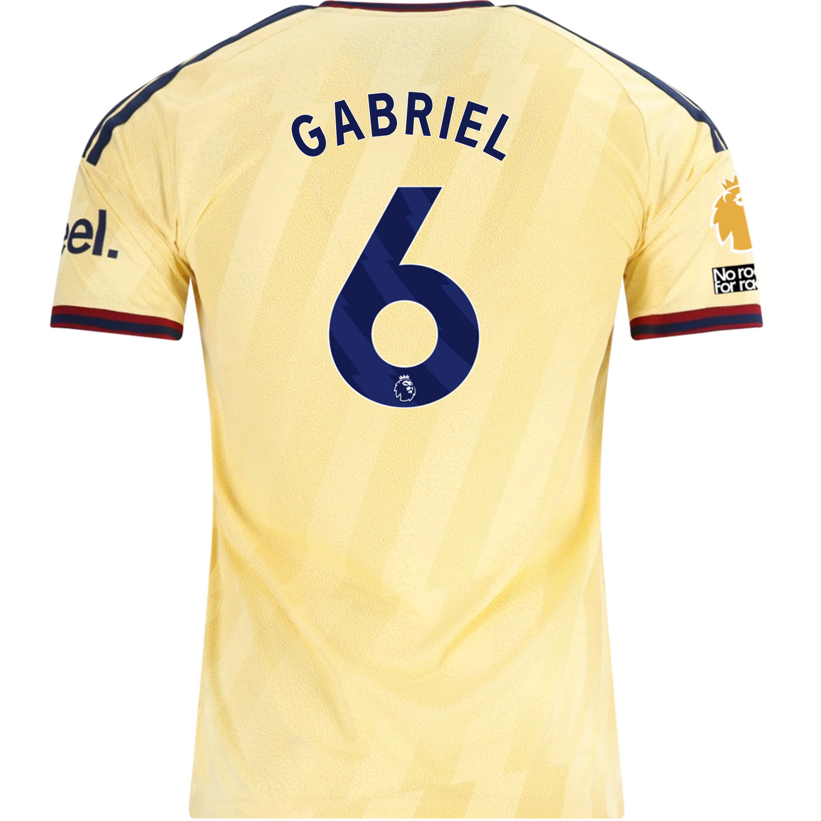 adidas Men's Arsenal FC Gabriel Magalhães Third Jersey w/ EPL + No Room For Racism Patches 26/27 (Yellow)