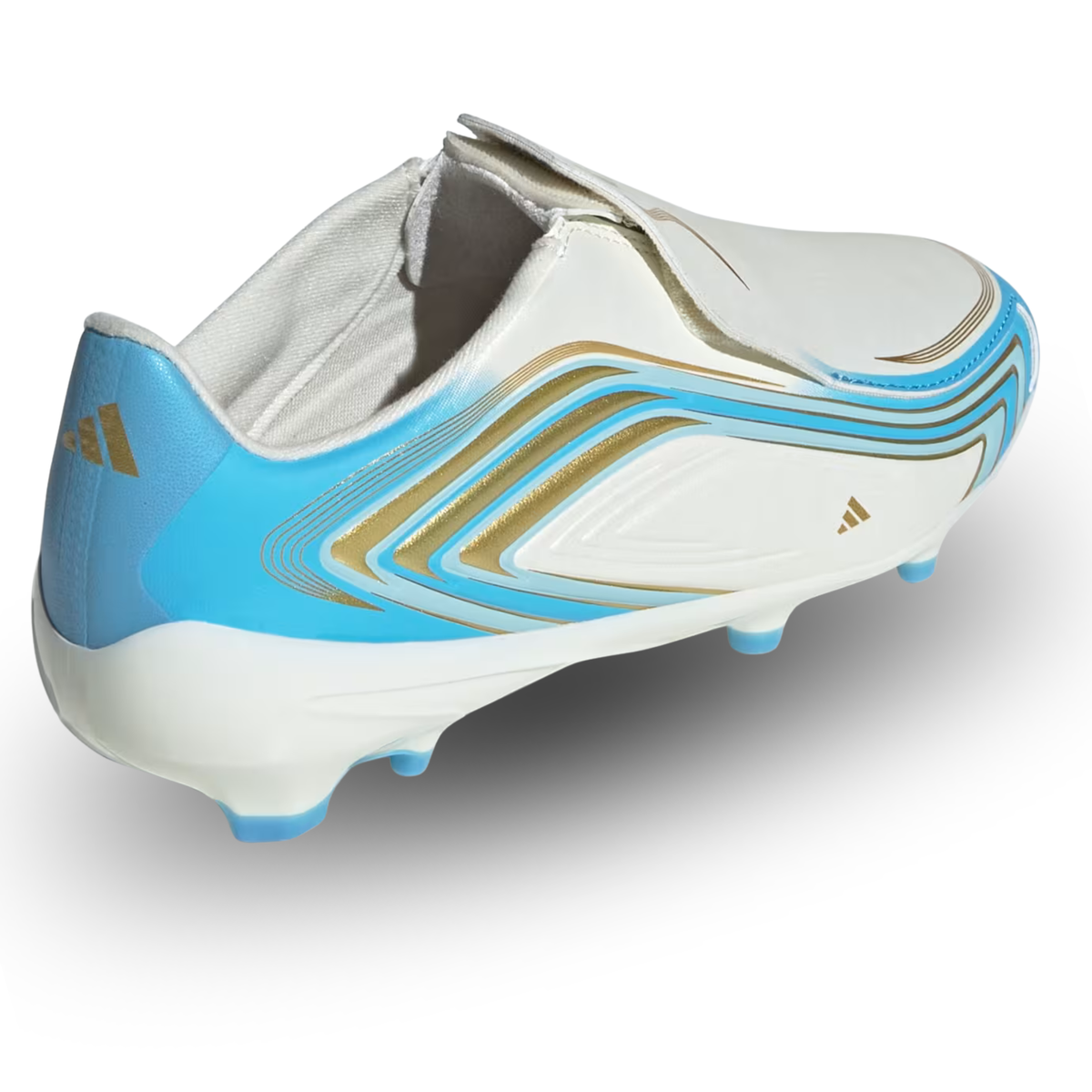 adidas Youth F50 Messi League LL Firm Ground Soccer Cleats (White/Sky Blue)