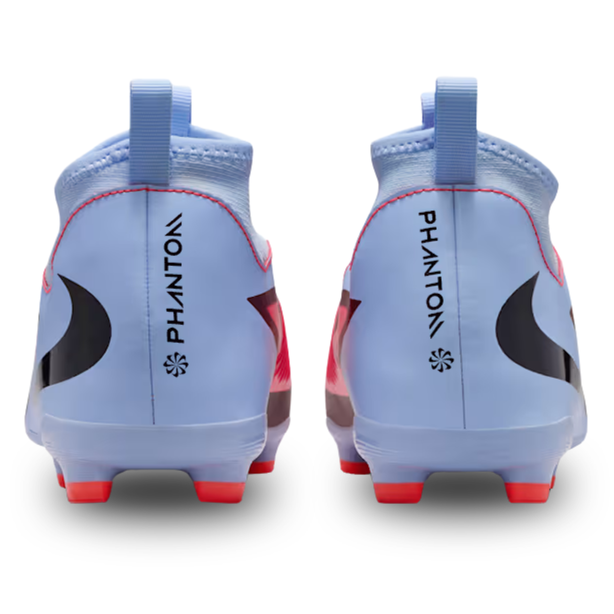 Nike Youth Jr Phantom 6 High Academy Firm Ground/Multi Ground Soccer Cleats (Royal Tint/Bright Crimson)