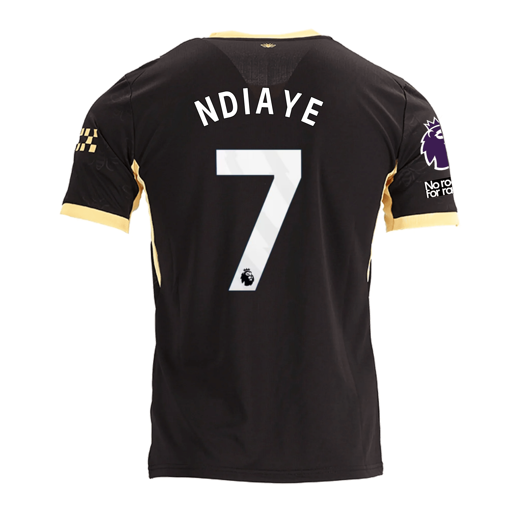 Puma Mens Manchester City Iliman Ndiaye Away Jersey w/ EPL + No Room For Racism Patches 26/27 (Black/Yellow)