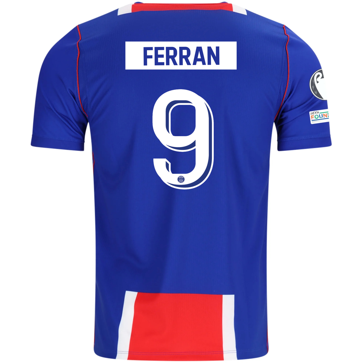 Nike Mens Paris Saint-Germain Ferran Torres Home Jersey w/ Champions League Patches 26/27 (Blue/White/Red)