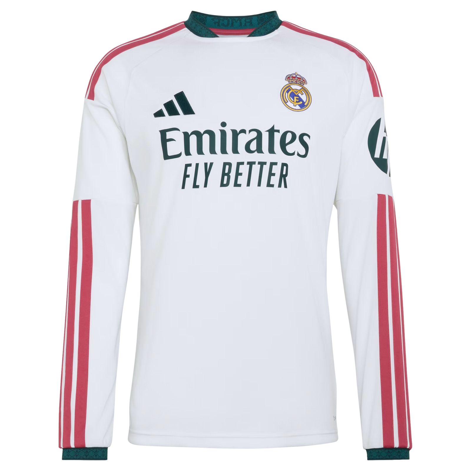 adidas Mens Real Madrid Long Sleeve Home Jersey 26/27 (White)