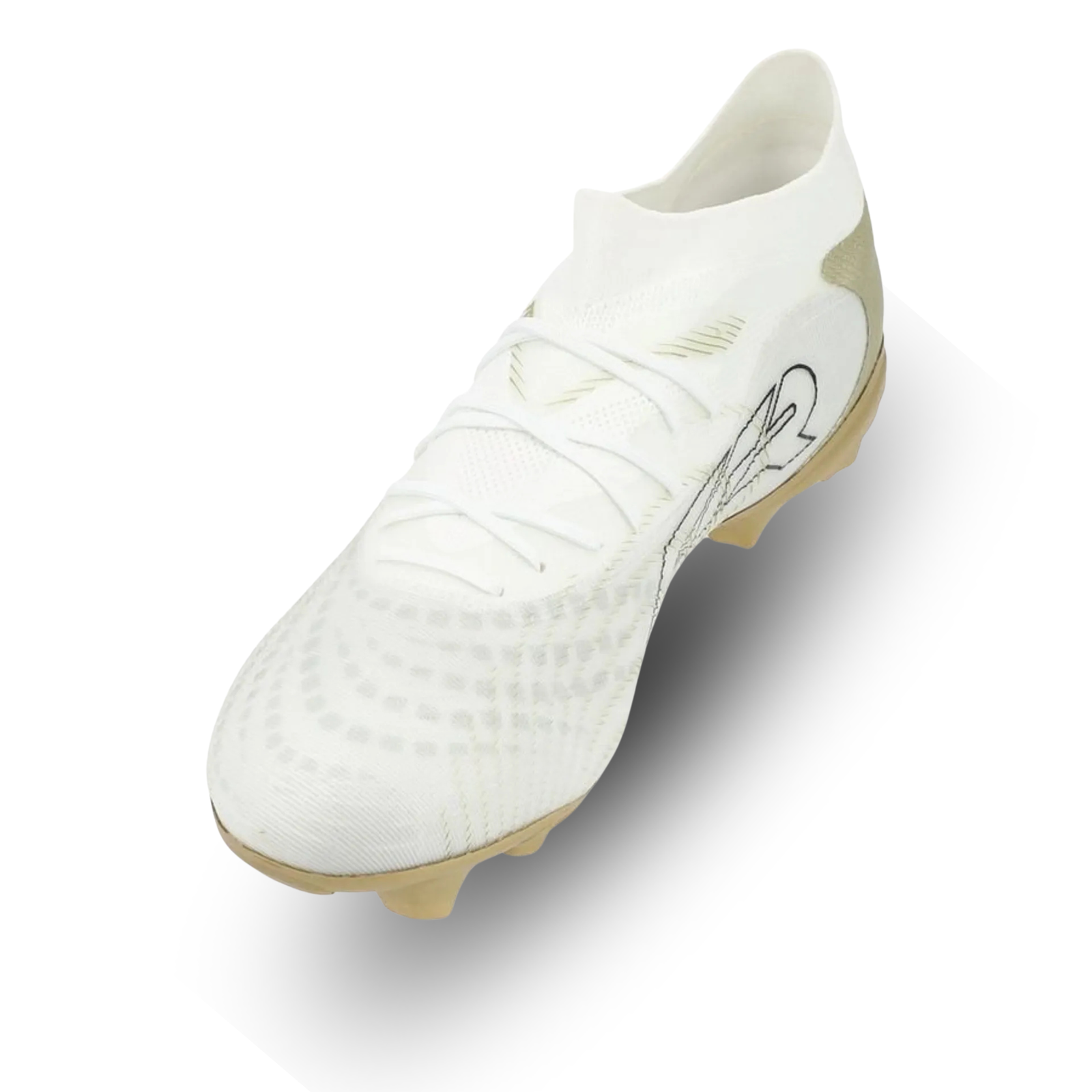 Puma Future 9 Match FG/AG Soccer Cleats (White/Gold)