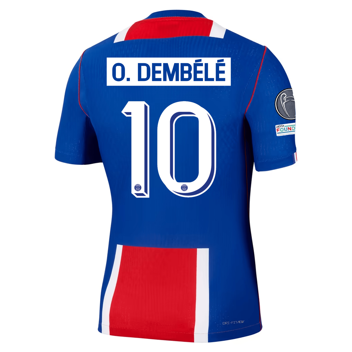 Nike Paris Saint-Germain Match Authentic Ousmane Dembélé Home Jersey w/ Champions League Patches 26/27 (Old Royal/White/Red)
