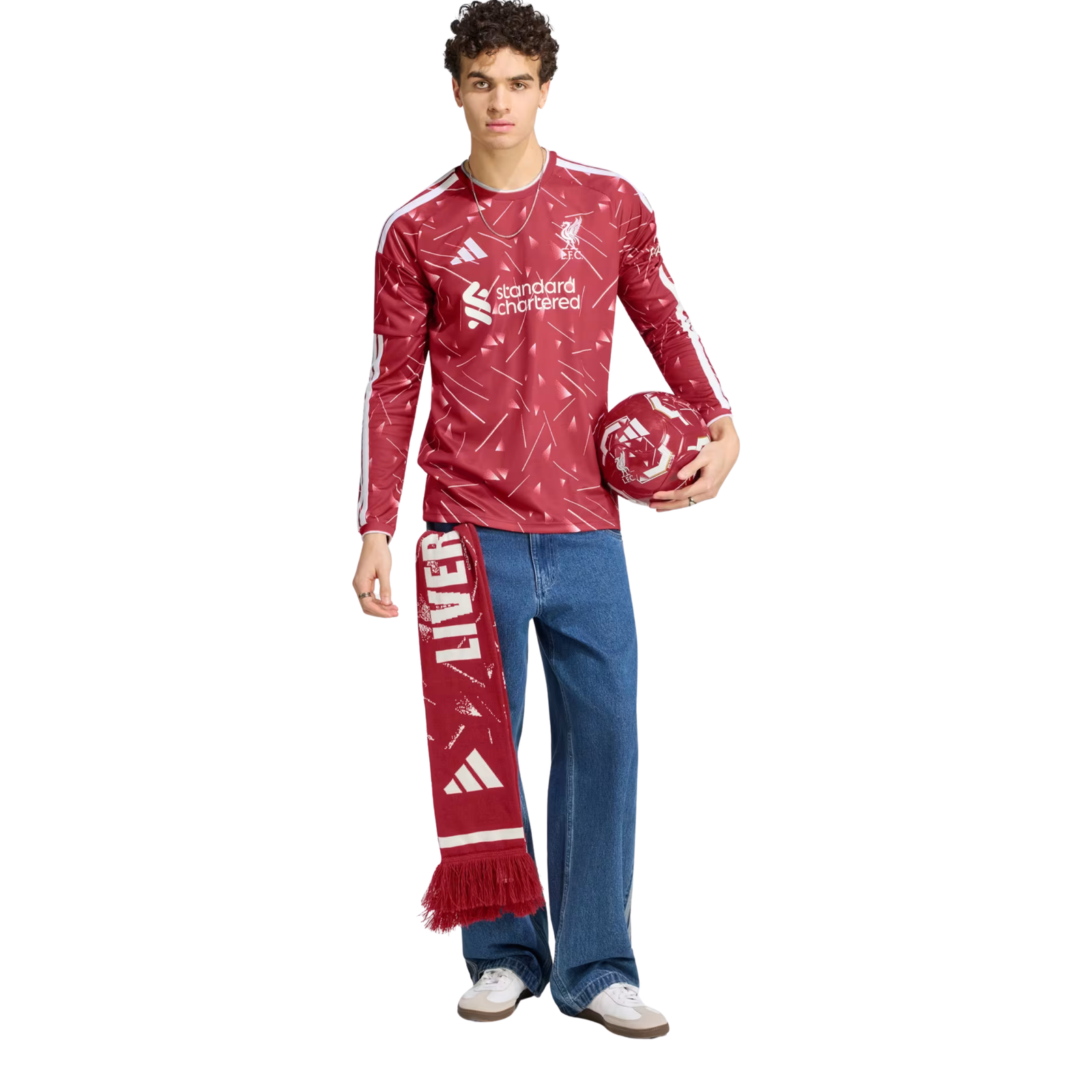 adidas Mens Liverpool Long Sleeve Home Jersey 26/27 (Red)