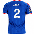 adidas Mens Manchester United Diogo Dalot Away Jersey w/ EPL + No Room For Racism Patches 26/27 (Blue)