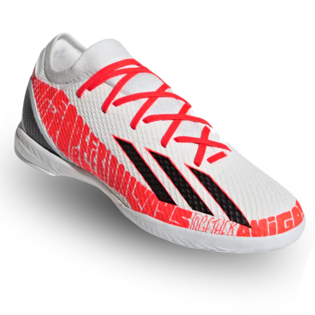 adidas X Speedportal Messi.3 Indoor Soccer Shoes (White/Solar Red)