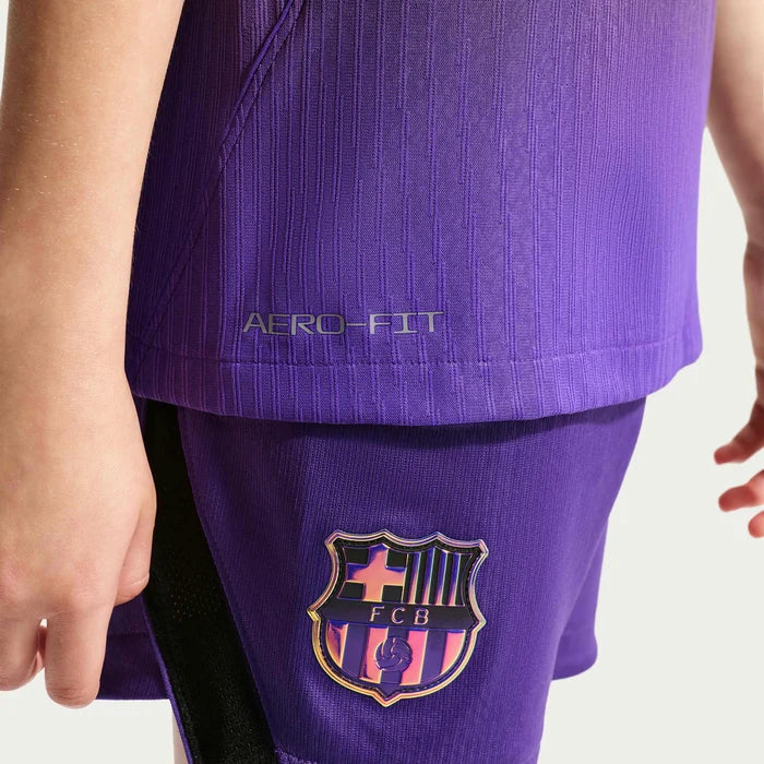 Nike Youth FC Barcelona 26/27 Match Authentic Away Jersey (Purple/Metallic Gold)