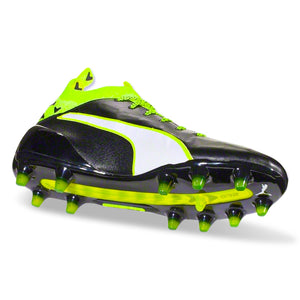 Puma Men's evoTouch 1 FG Firm Ground Soccer Cleats (Black/White/Safety Yellow)