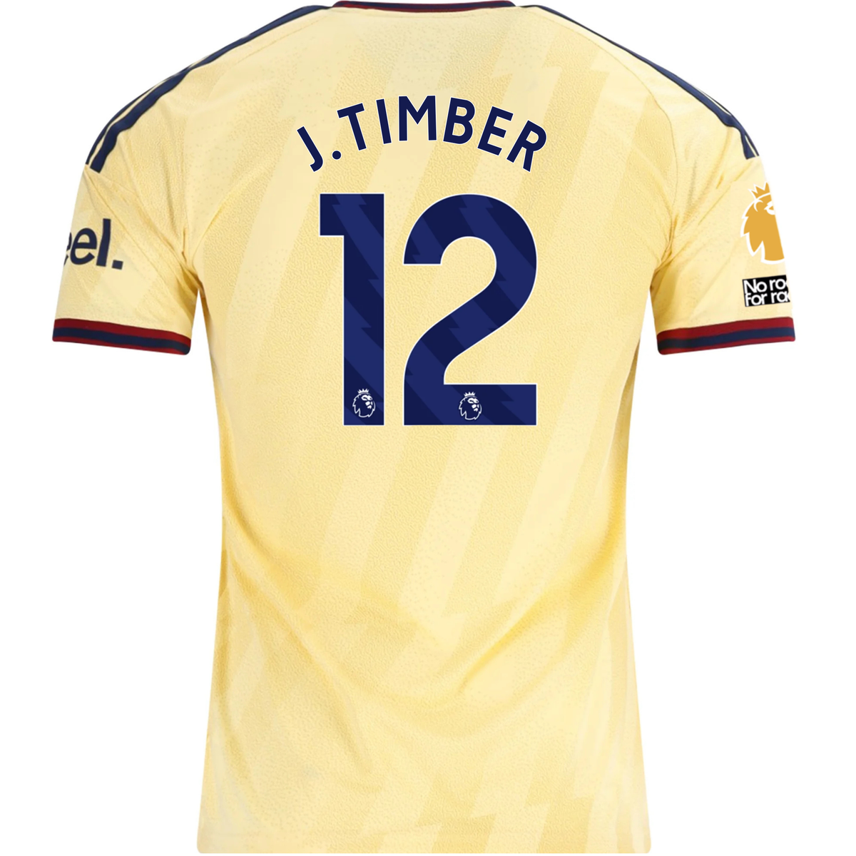 adidas Men's Arsenal FC Jurriën Timber Third Jersey w/ EPL + No Room For Racism Patches 26/27 (Yellow)