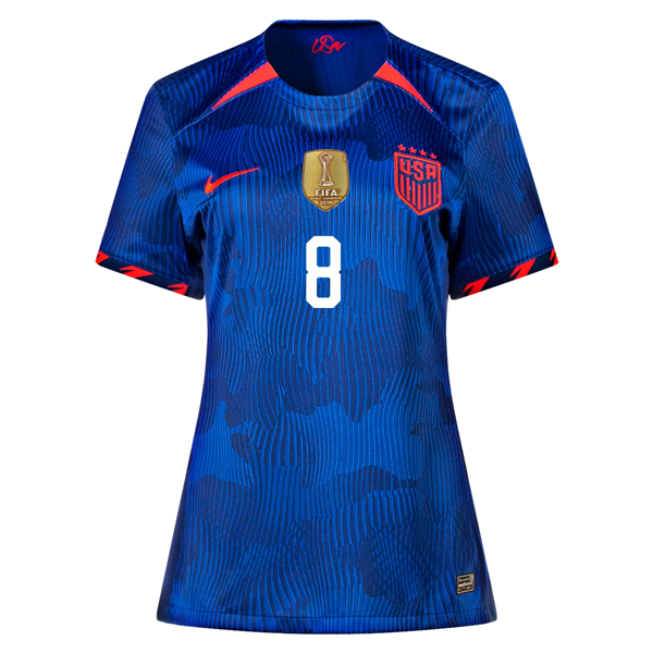 Nike Womens United States Julie Ertz 4 Star Away Jersey 23/24 w/ 2019 World Cup Champion Patch (Hyper Royal/Loyal Blue)