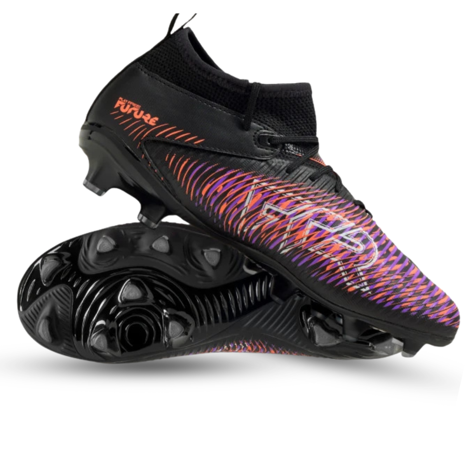 Puma Jr. Future 8 Match FG/AG Soccer Cleats (Black/Glowing Red)