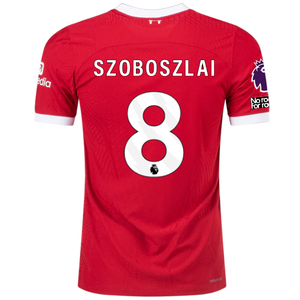 Nike Liverpool Authentic Szoboszlai Vaporknit Match Home Jersey w/ EPL + No Room For Racism 23/24 (Red/White)