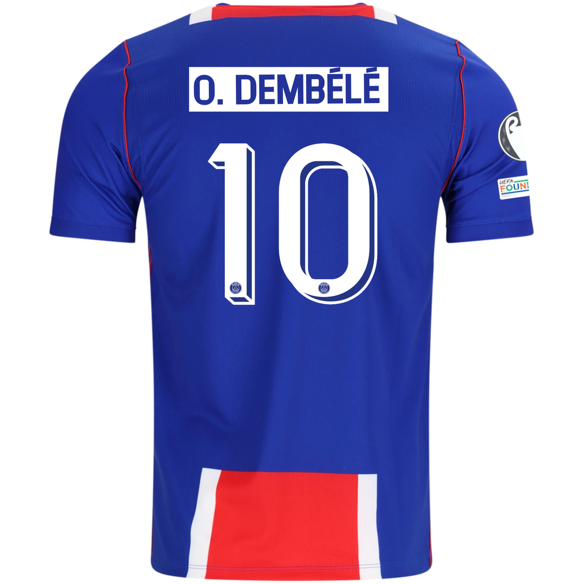Nike Mens Paris Saint-Germain Ousmane Dembélé Home Jersey w/ Champions League Patches 26/27 (Blue/White/Red)