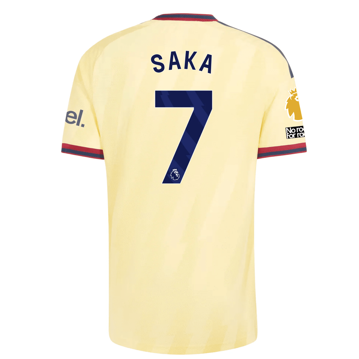adidas Mens Arsenal Bukayo Saka Authentic Third Jersey w/ EPL + No Room For Racism 26/27 (Yellow)