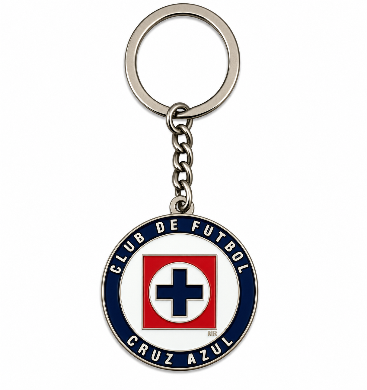 Cruz Azul Double Sided Metal Crest Keychain