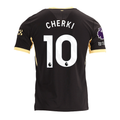 Puma Mens Manchester City Rayan Cherki Away Jersey w/ EPL + No Room For Racism Patches 26/27 (Black/Yellow)