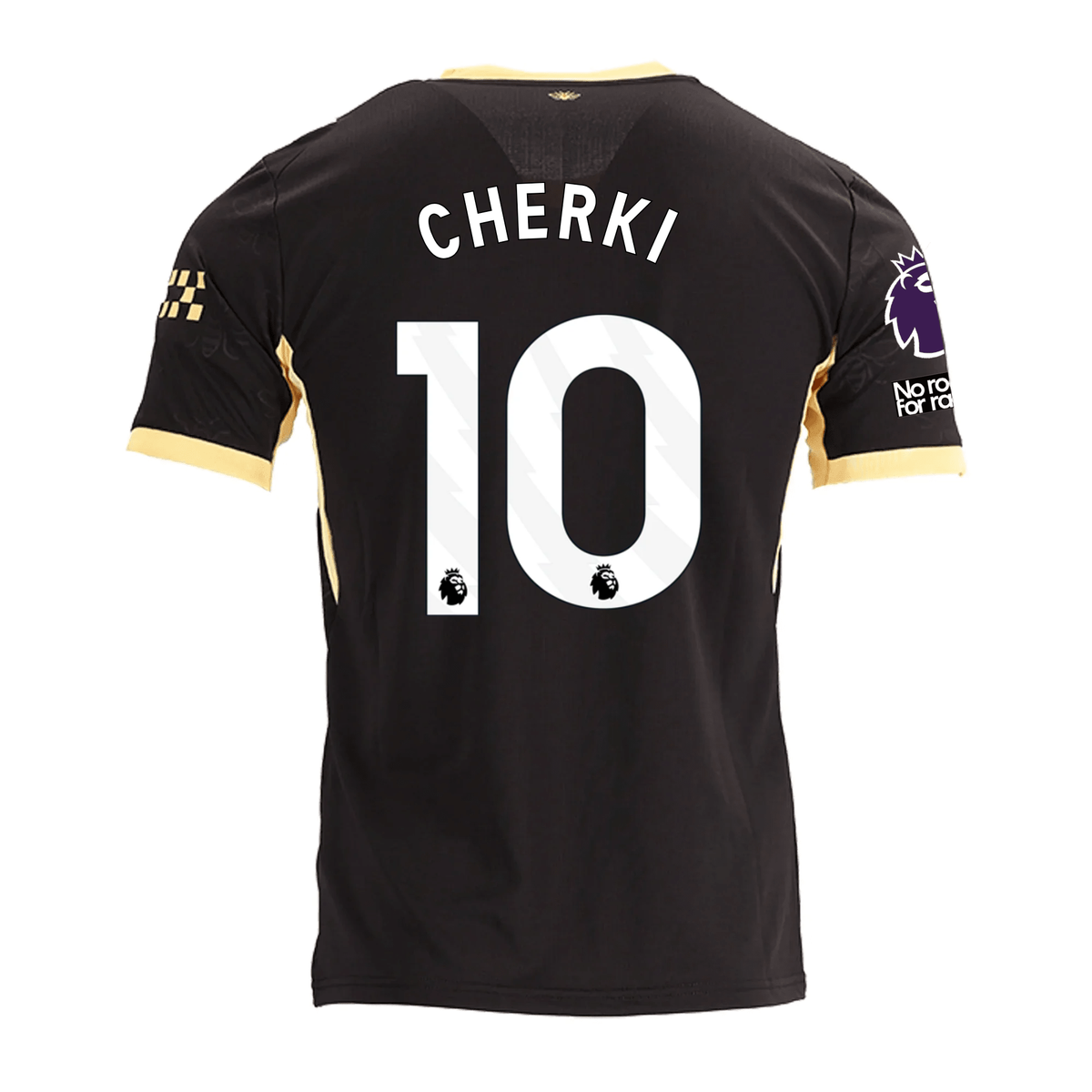 Puma Mens Manchester City Rayan Cherki Away Jersey w/ EPL + No Room For Racism Patches 26/27 (Black/Yellow)