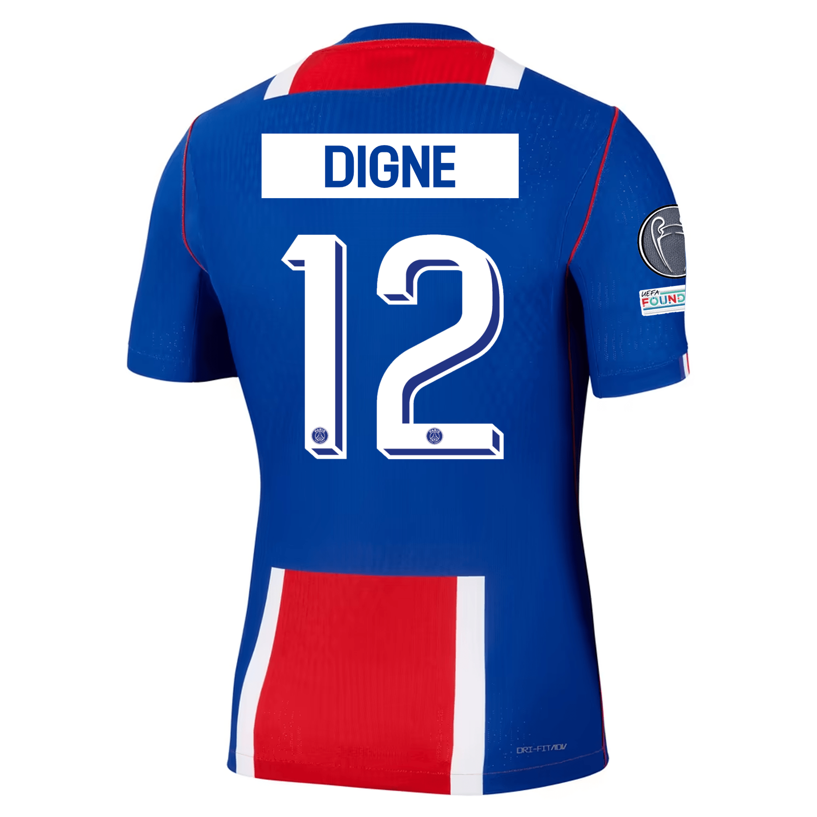 Nike Paris Saint-Germain Match Authentic Lucas Digne Home Jersey w/ Champions League Patches 26/27 (Old Royal/White/Red)