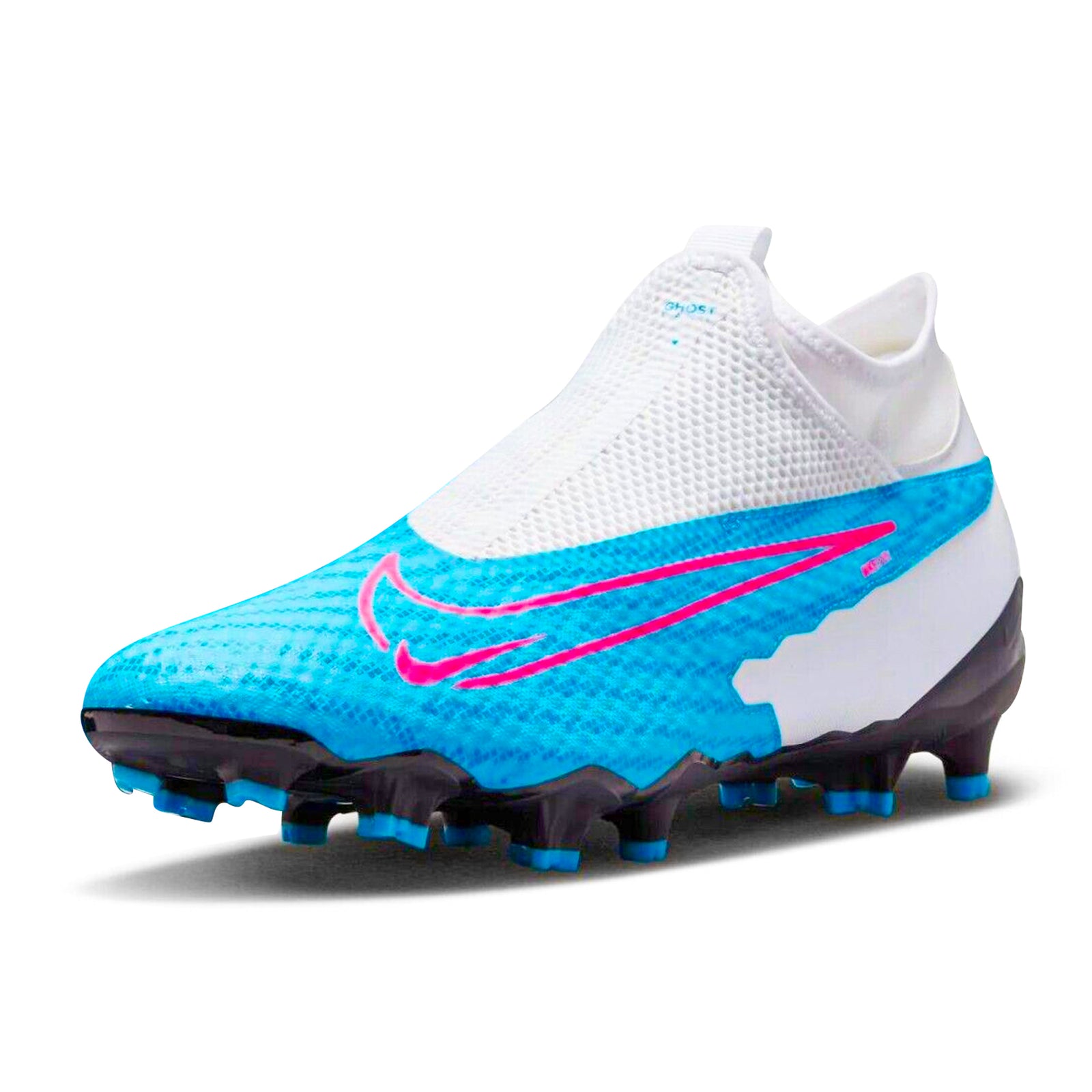 Nike Phantom GX Academy DF FG/MG Soccer Cleats (Baltic Blue/Pink Blast)