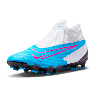 Botas de fútbol Nike Phantom GX Academy DF FG/MG (azul báltico/explosión rosa)