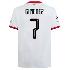 Puma AC Milan Authentic Santi Gimenez Away Jersey w/ Champions League Patches 24/25 (Puma White)