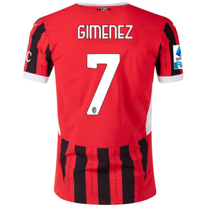 Puma AC Milan Authentic Santi Gimenez Home Jersey w/ Serie A Patch 24/25 (Puma Red/Puma Black)