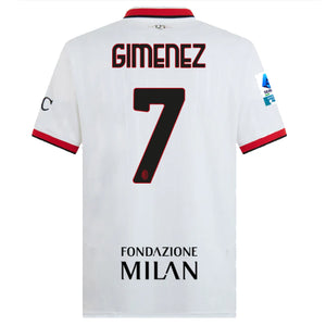 Puma AC Milan Santi Gimenez Away Jersey w/ Serie A Patch 24/25 (Puma White)