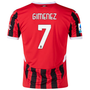 Puma AC Milan Santi Gimenez Home Jersey w/ Serie A Patch 24/25 (Puma Red/Puma Black)