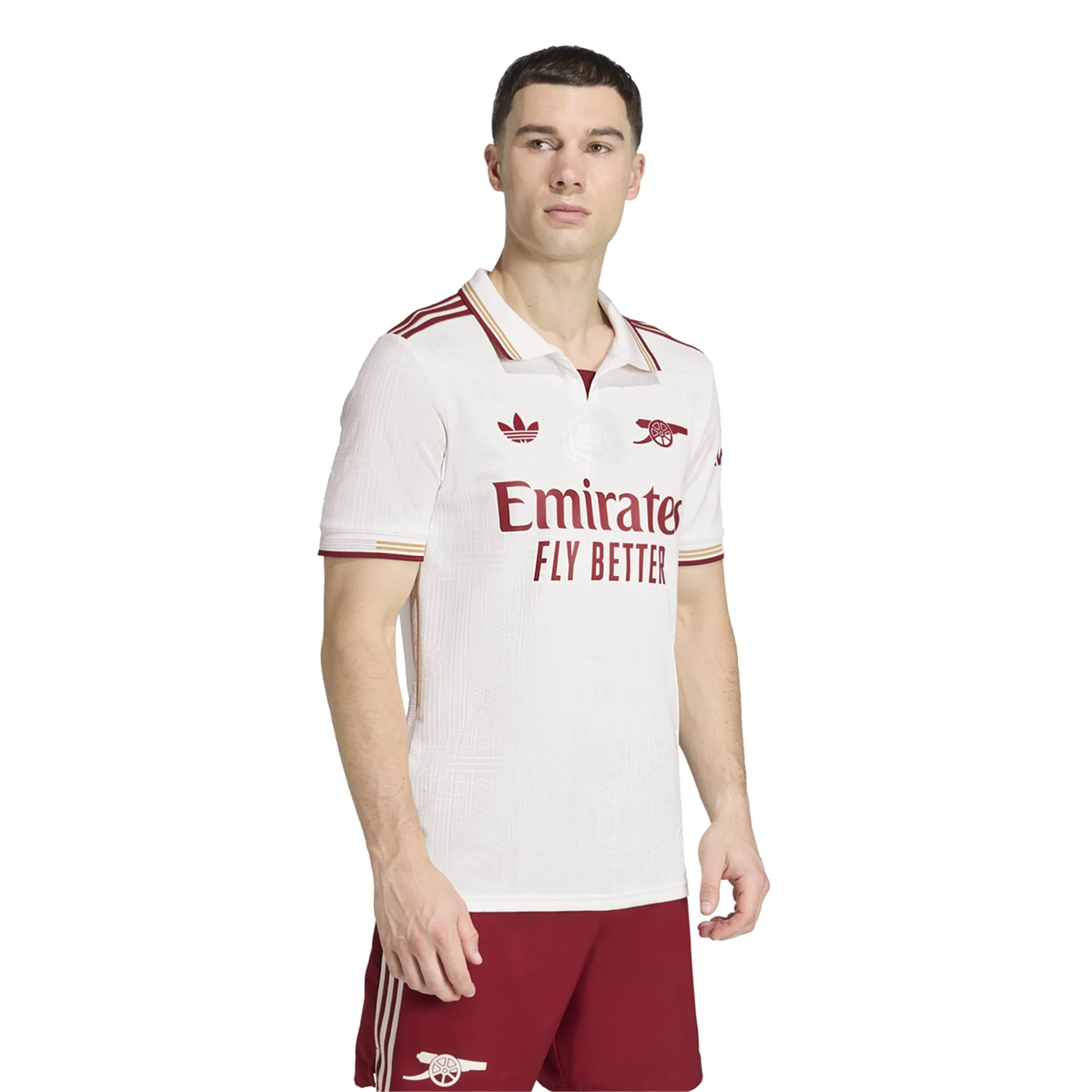adidas Arsenal Authentic Leandro Trossard Third Jersey w/ Champions League Patches 25/26 (White/Burgundy)