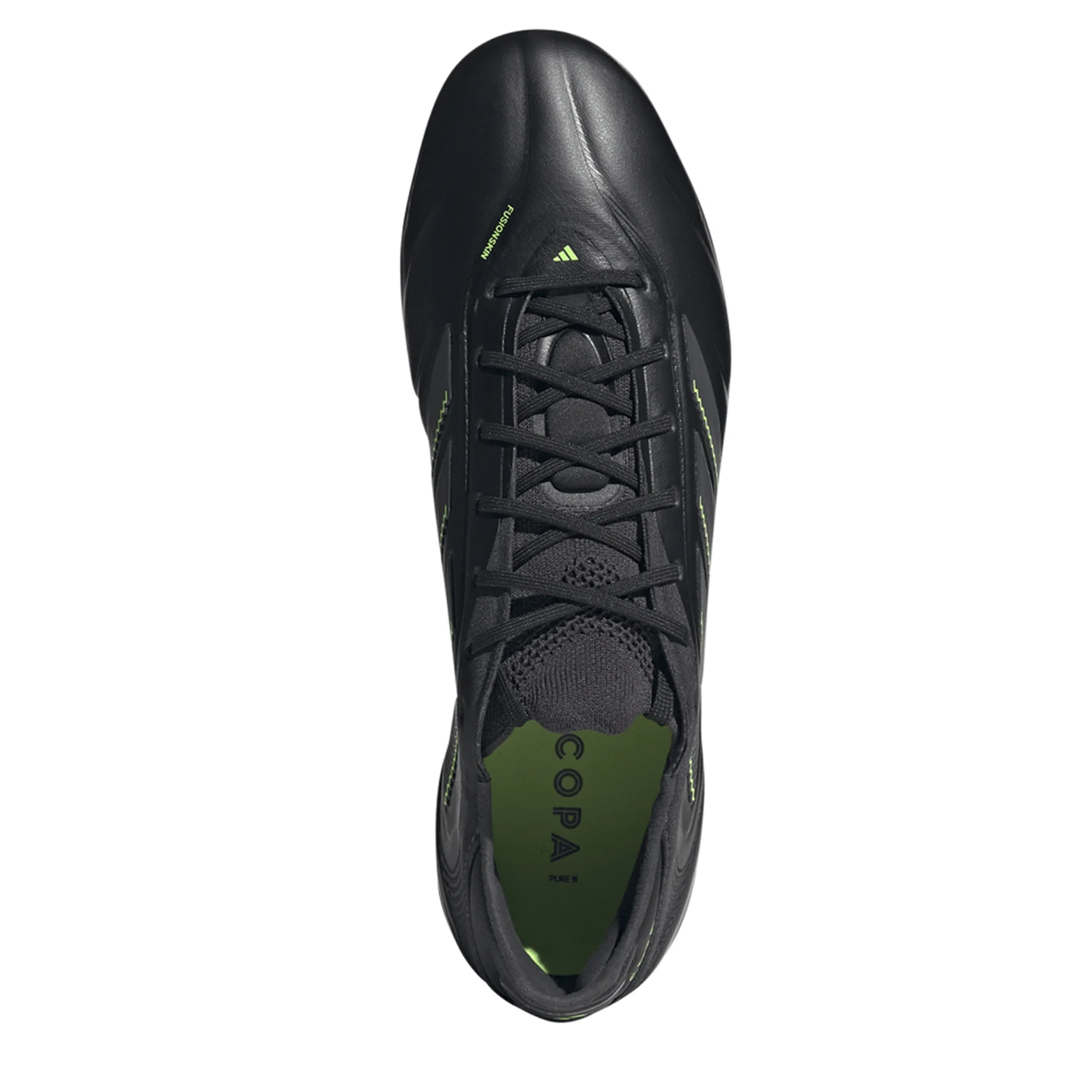 adidas Copa Pure III Elite Firm Ground Soccer Cleats (Black/Lucid Lemon)