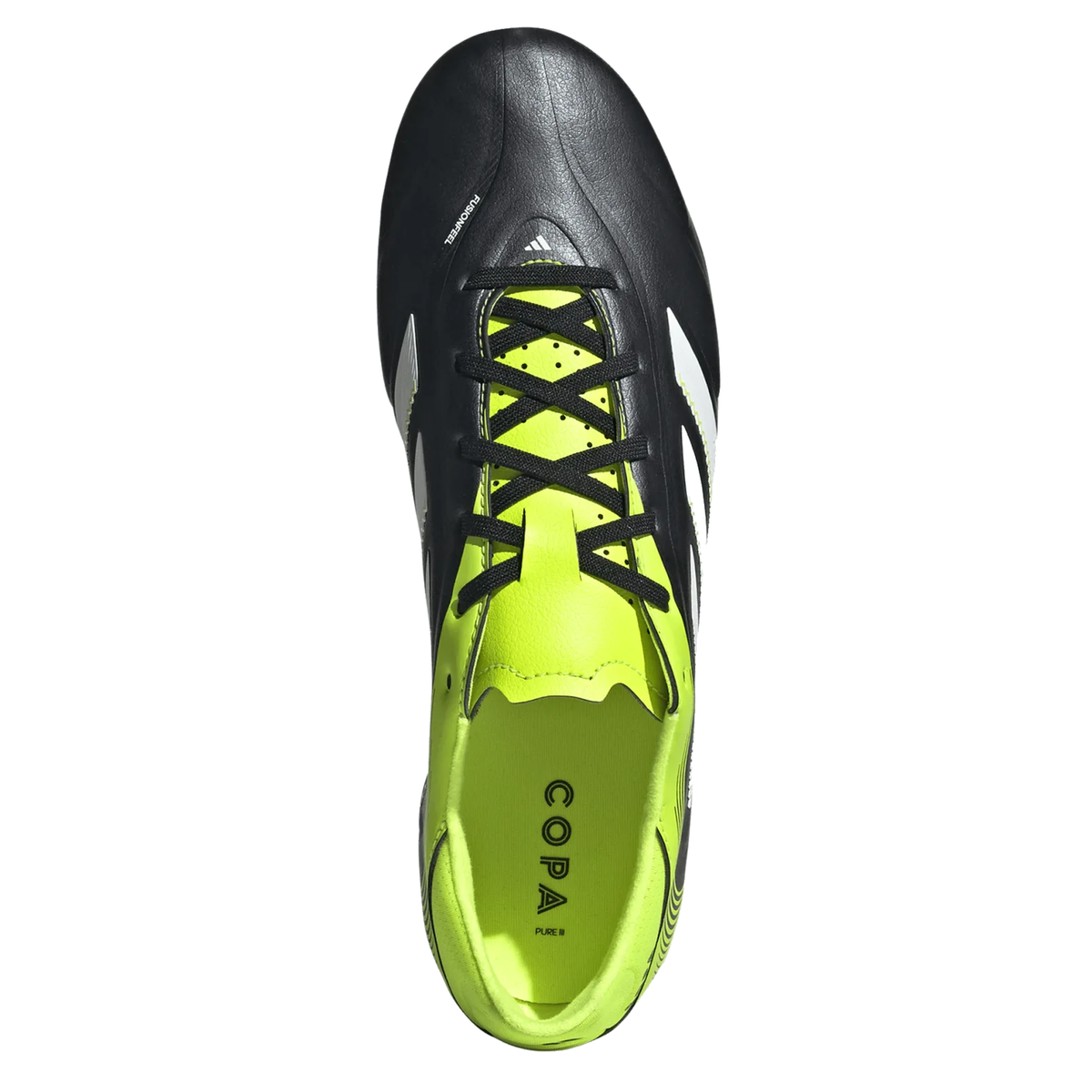 adidas Copa Pure III League FG/MG Soccer Cleats (Black/Lucid Lemon)