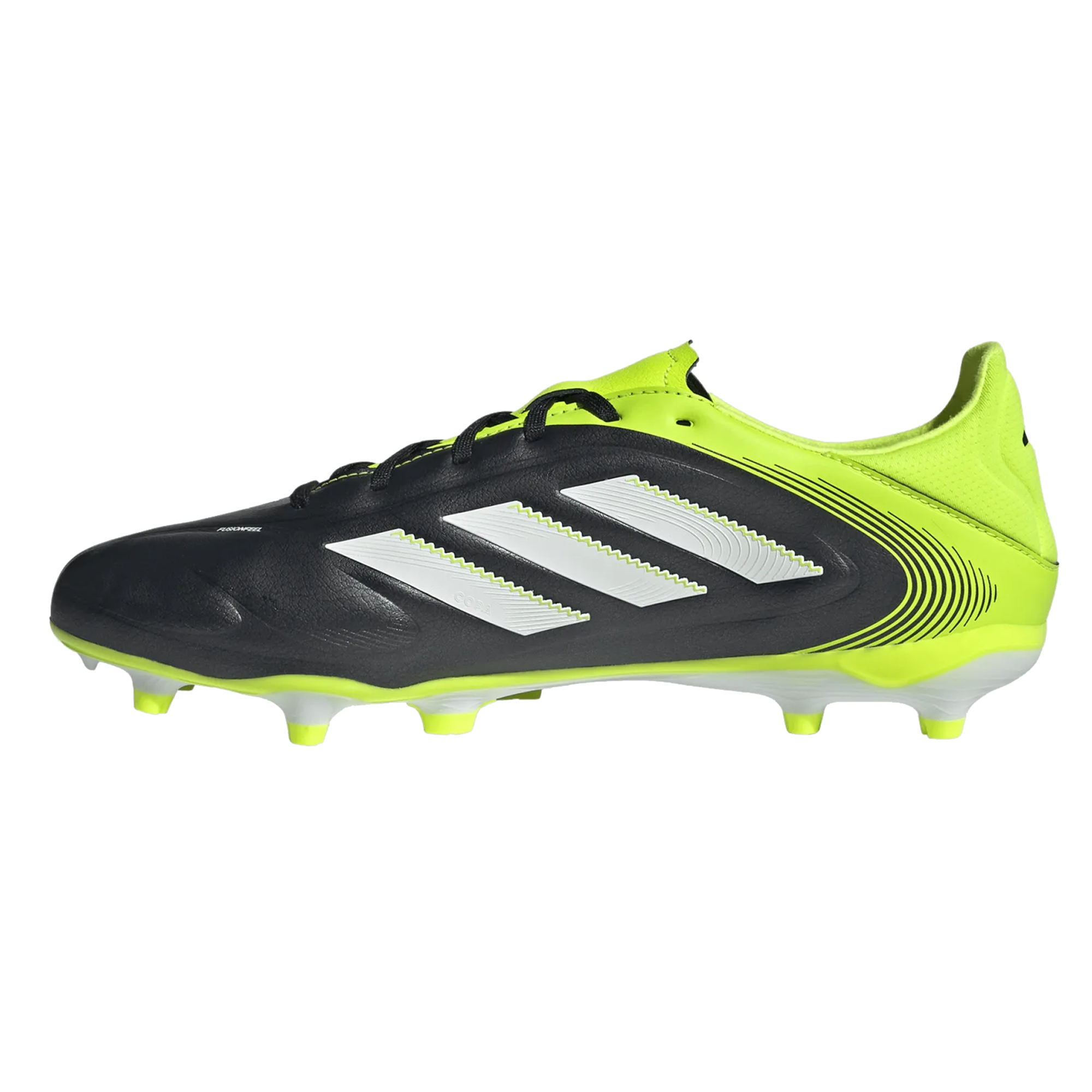 adidas Copa Pure III League FG/MG Soccer Cleats (Black/Lucid Lemon)