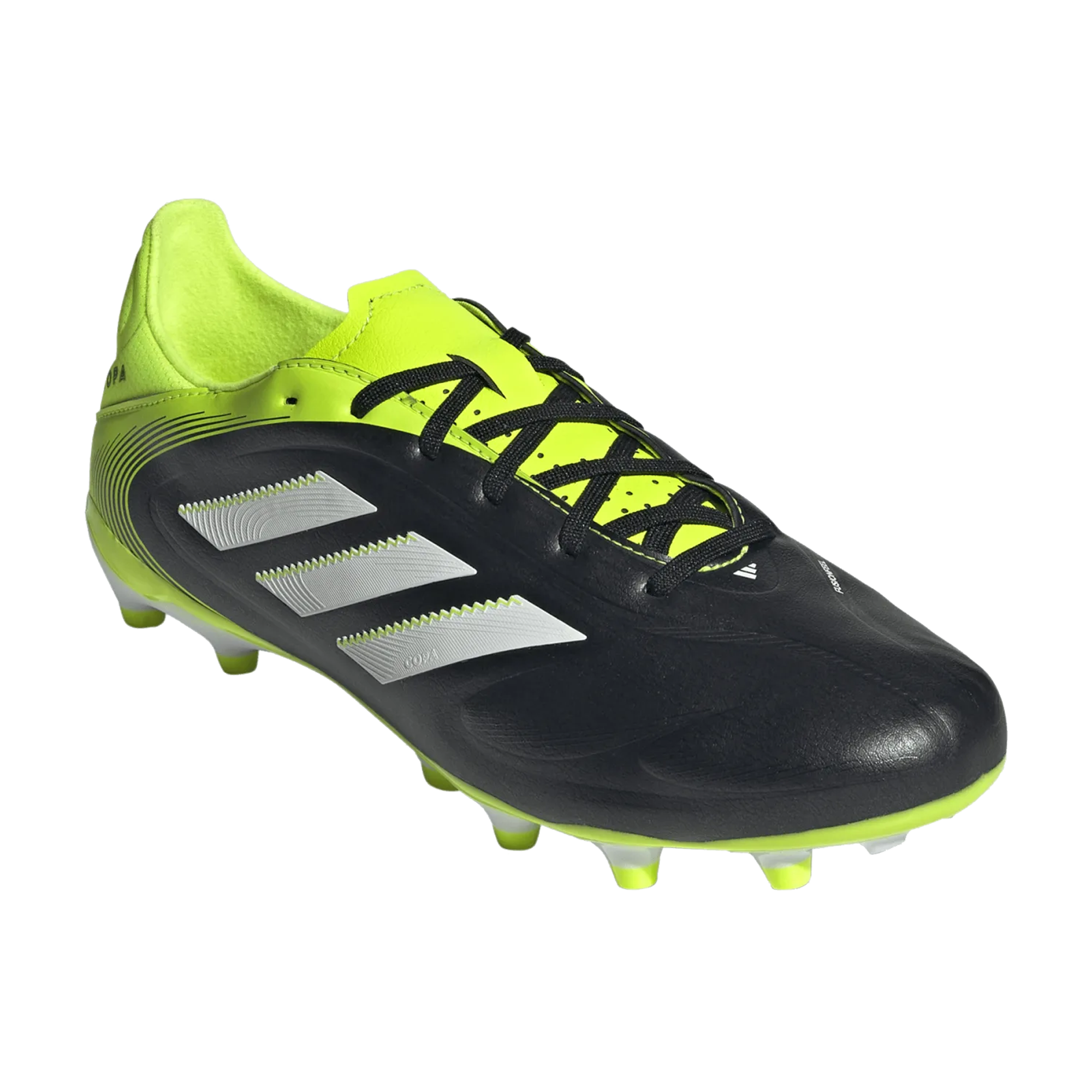 adidas Copa Pure III League FG/MG Soccer Cleats (Black/Lucid Lemon)