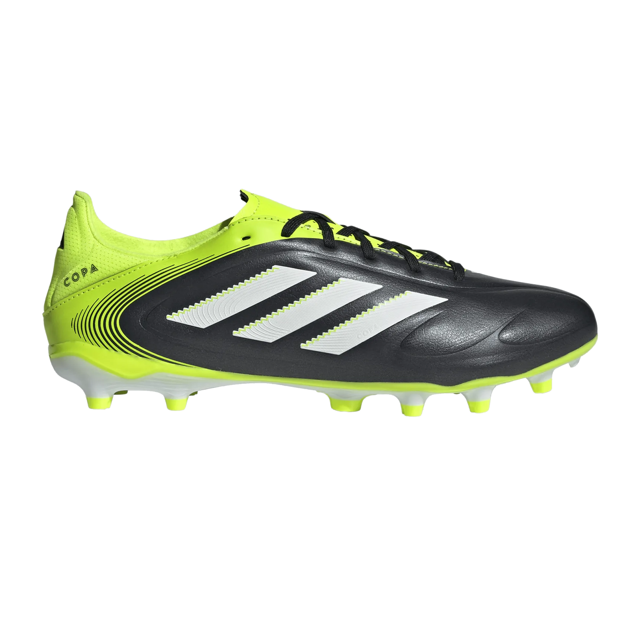 adidas Copa Pure III League FG/MG Soccer Cleats (Black/Lucid Lemon)