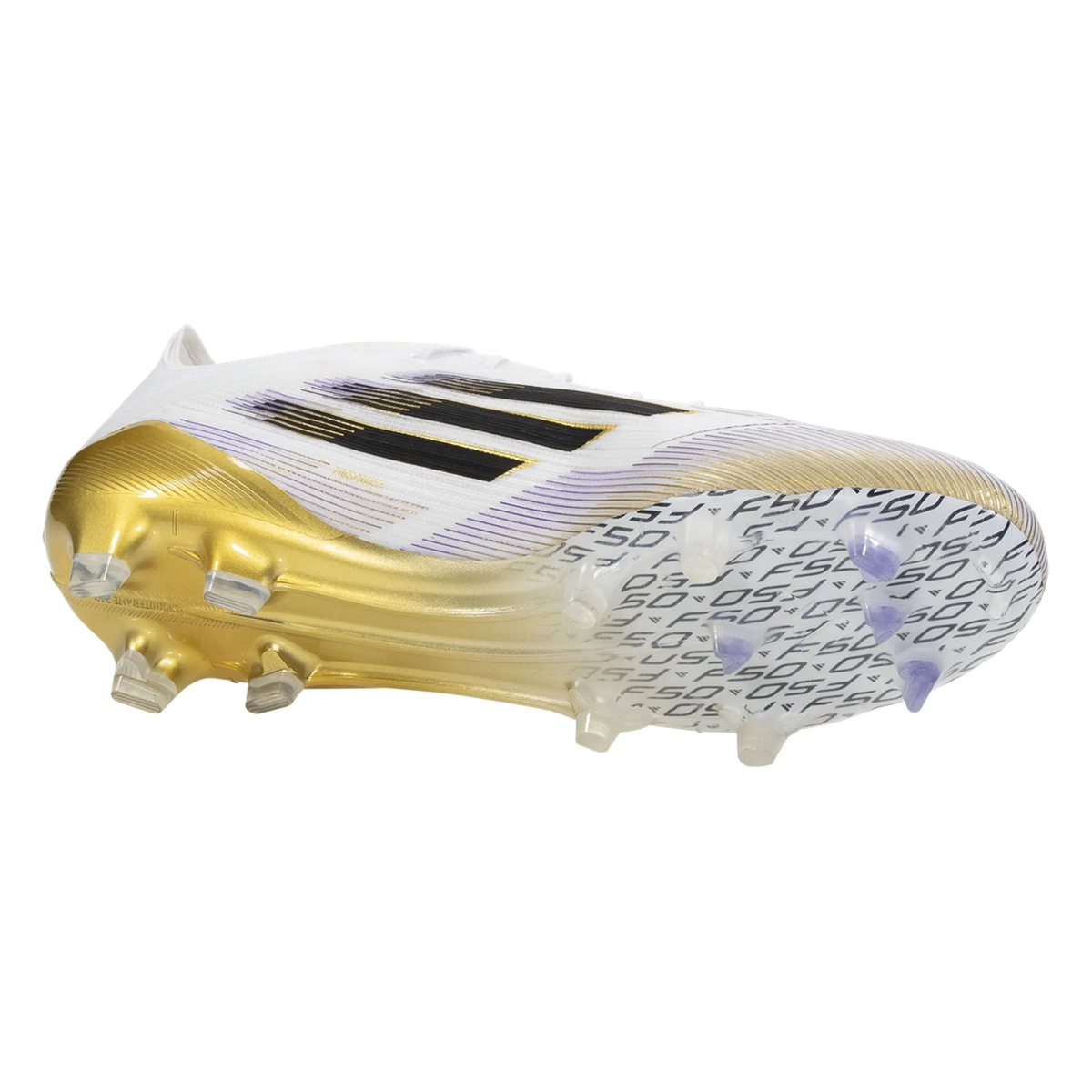 adidas F50 Elite Firm Ground Soccer Cleats (White/Black/Gold Metallic)