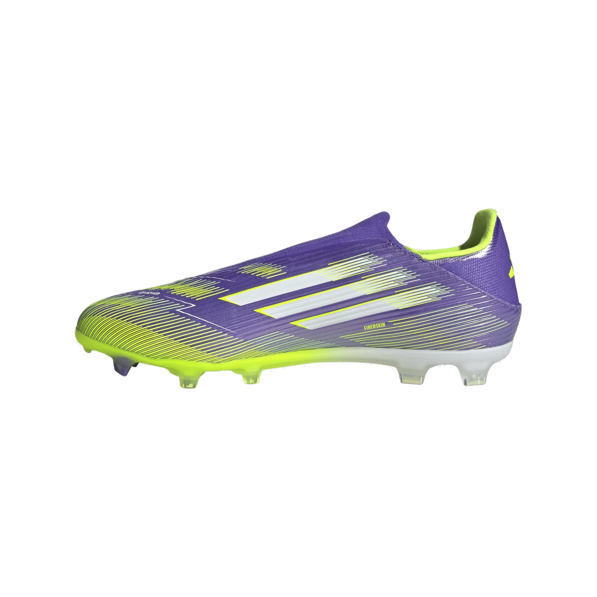 adidas F50 League Laceless FG/MG Soccer Cleats (Purple Rush/Lucid Lemon)