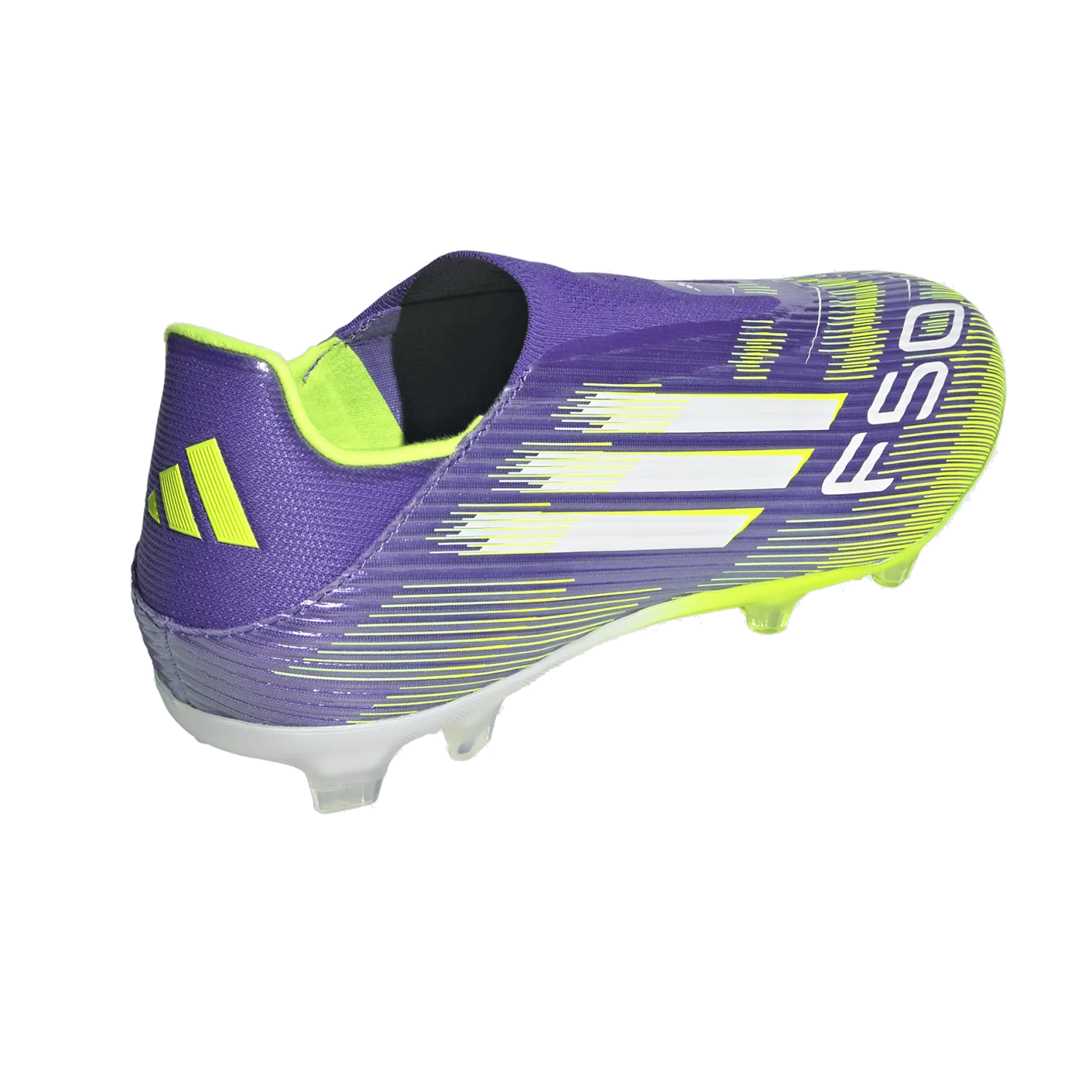 adidas F50 League Laceless FG/MG Soccer Cleats (Purple Rush/Lucid Lemon)