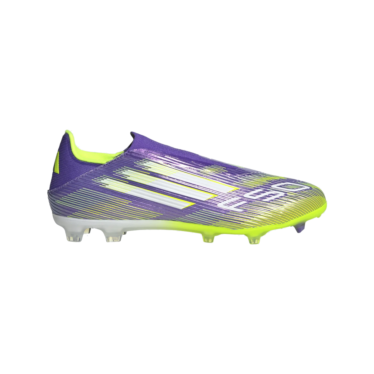 adidas F50 League Laceless FG/MG Soccer Cleats (Purple Rush/Lucid Lemon)