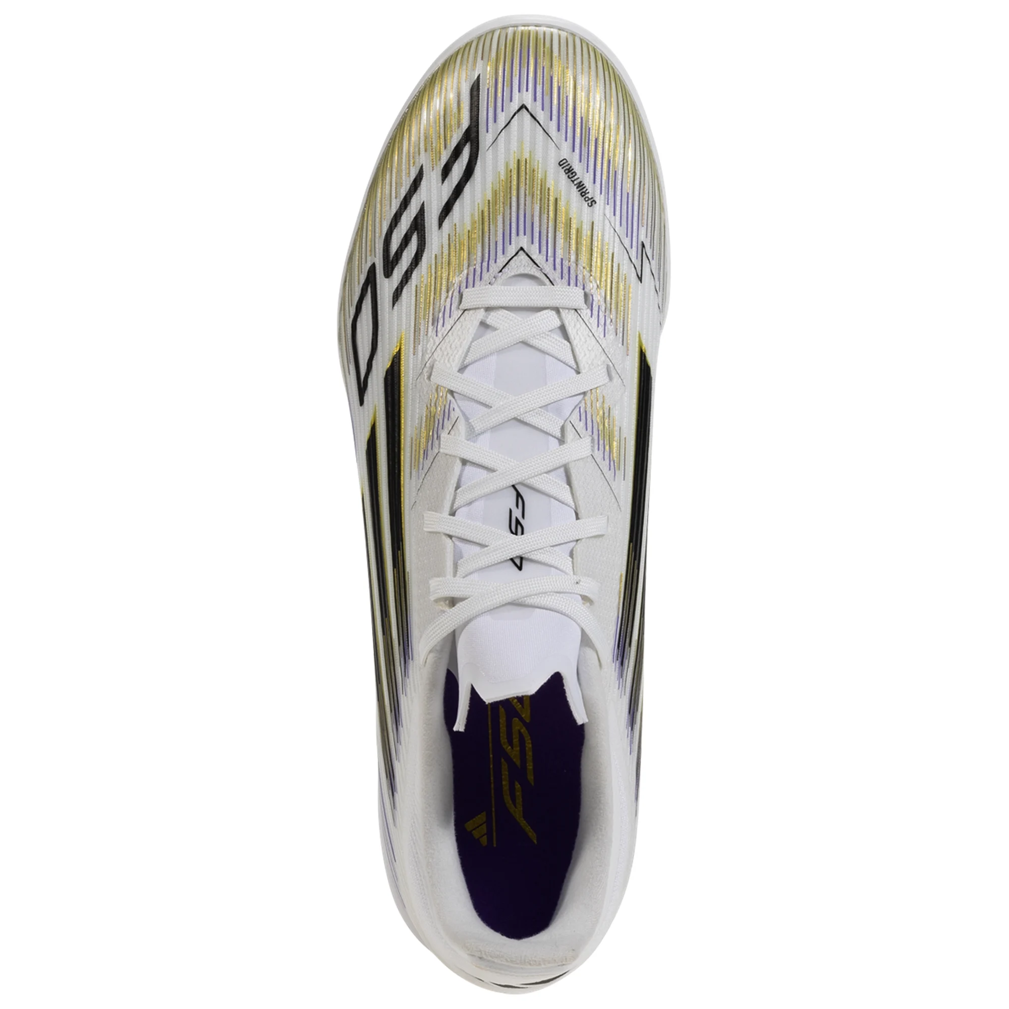 adidas F50 League Turf Soccer Shoes (White/Black/Metallic Gold)