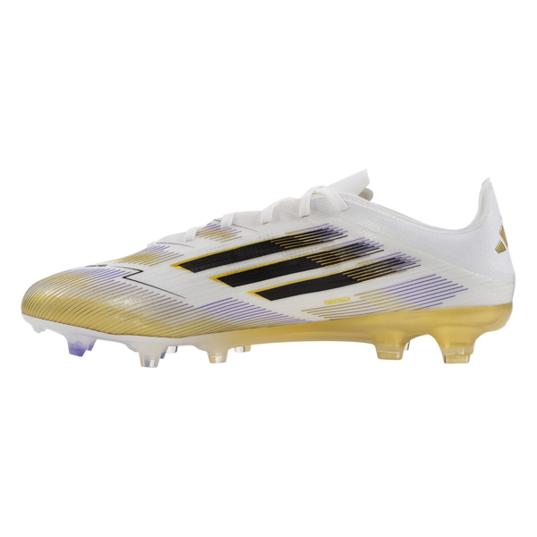 adidas F50 Pro Firm Ground Soccer Cleats (White/Black/Gold