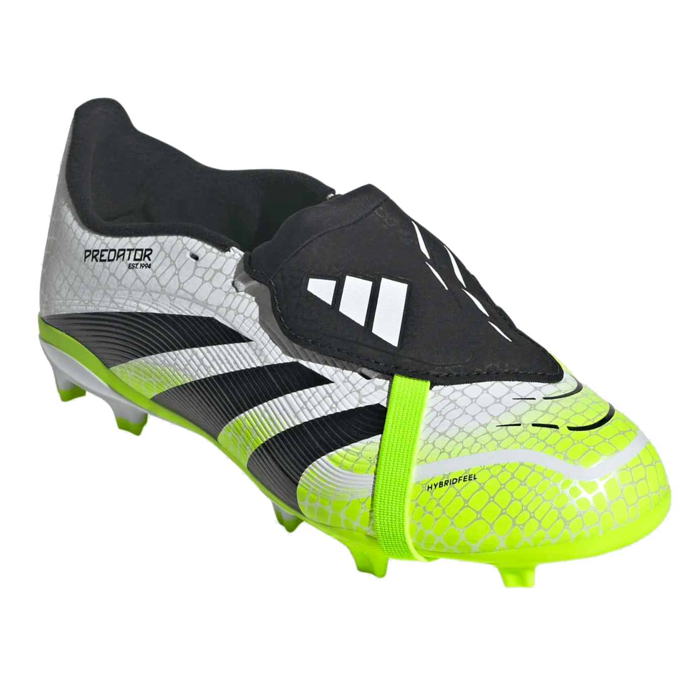 adidas Jr. Predator League FT FG/MG Soccer Cleats (White/Lucid Lemon)