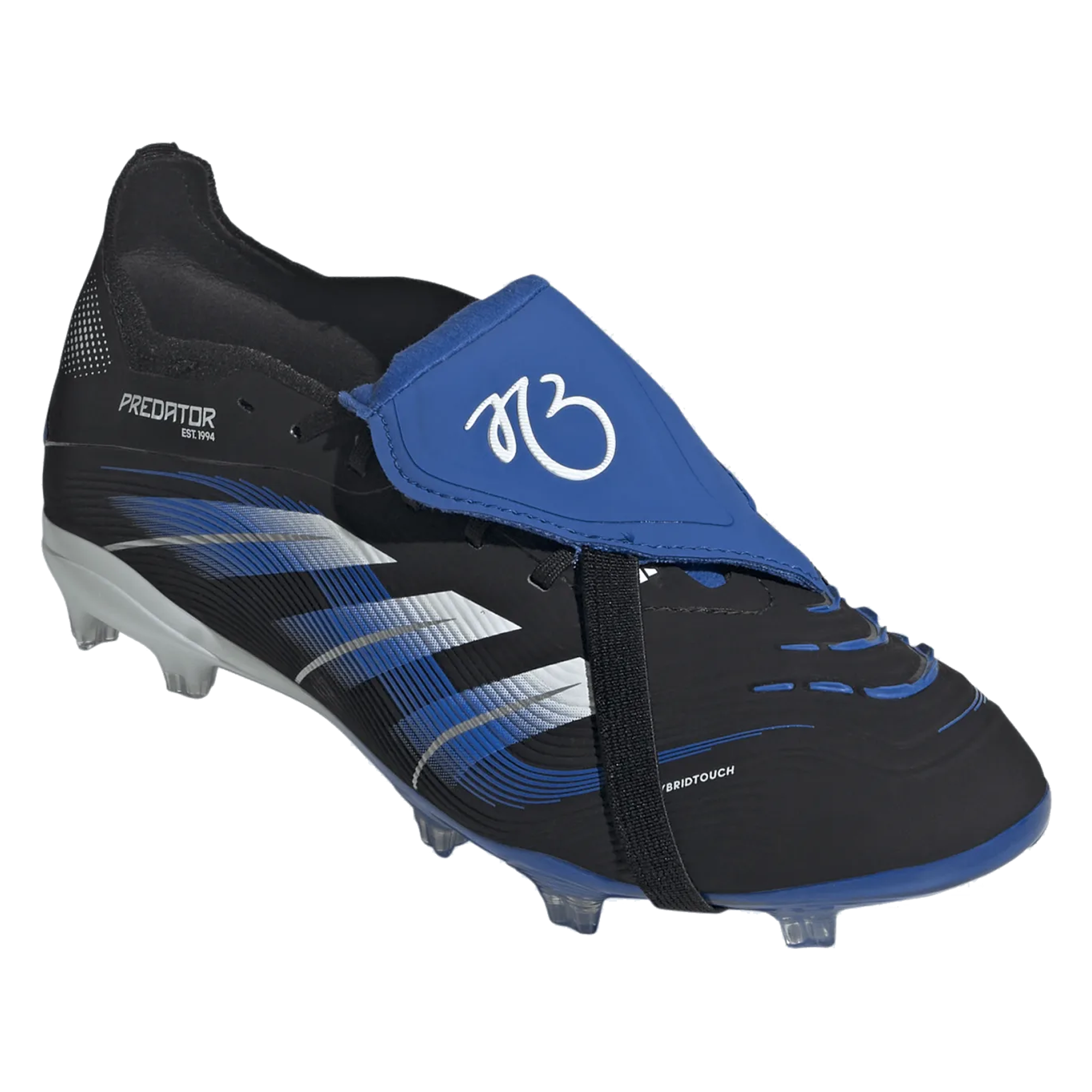 adidas Youth Predator Elite Junior Firm Ground Soccer Cleats (Black/White/Blue)