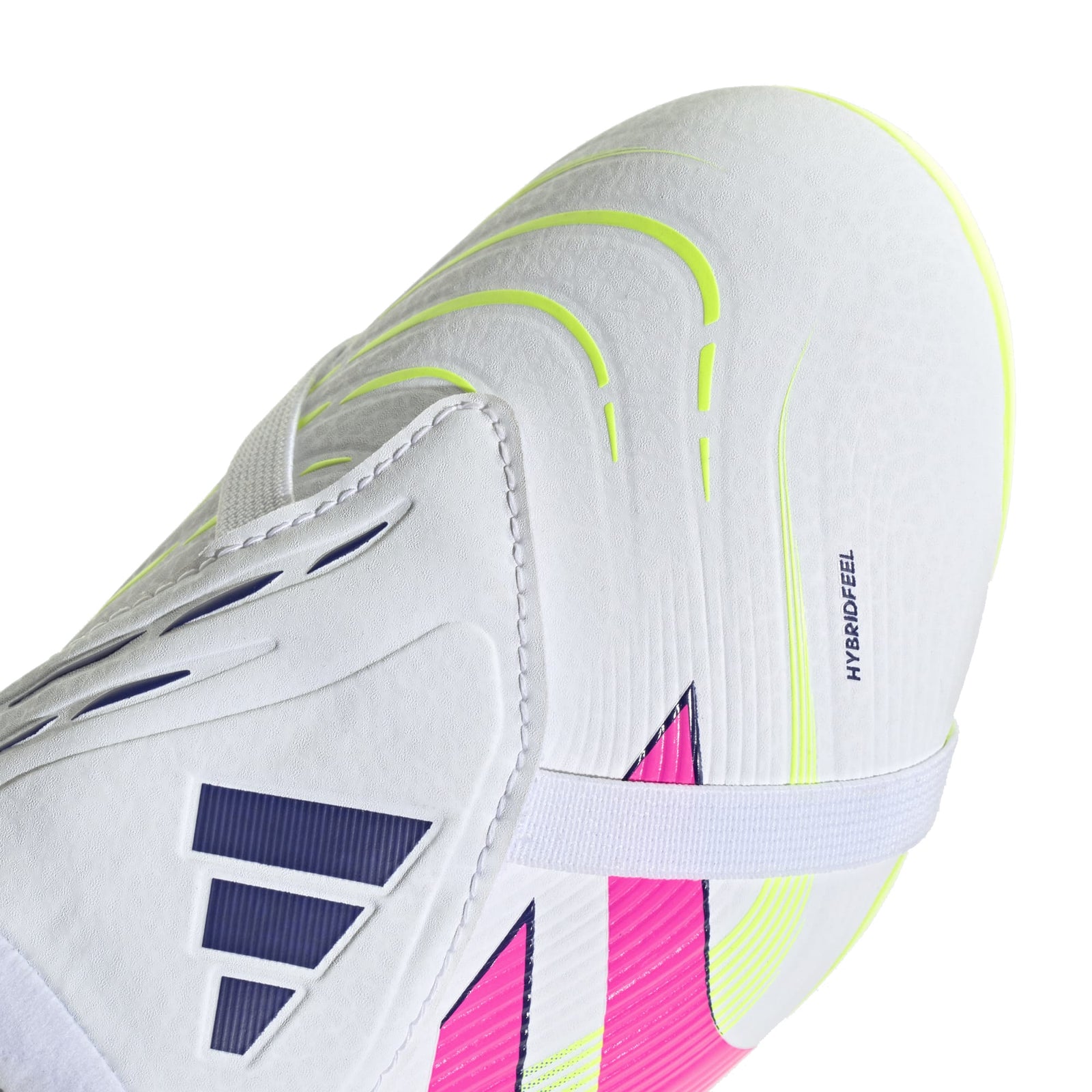 adidas Jr. Youth Predator League Fold Tongue FT FG Soccer Cleats (White/Lucid Lemon/Lucid Pink)